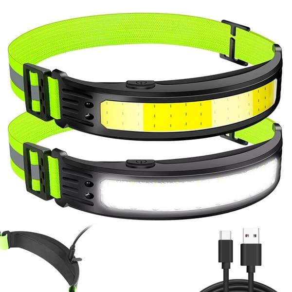 LED-hodelykt / Pannlampe med refleks - Oppladbar