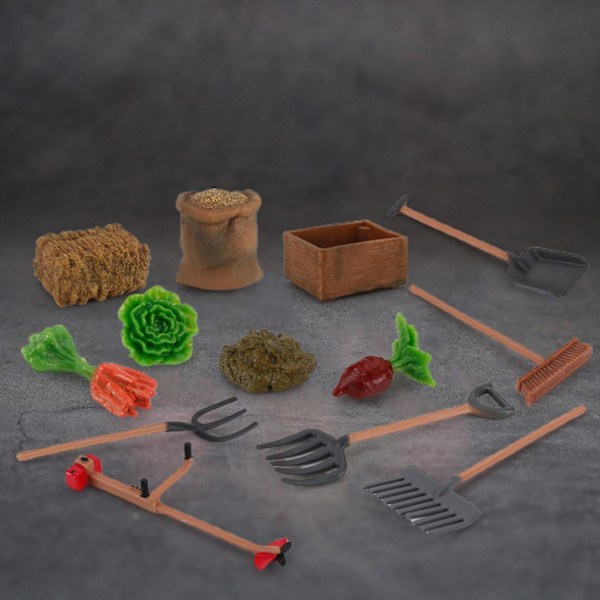 7/13 stk Miniatyrleker Simuleringsutdanning PVC Hageverktøy Modellleke for Barn