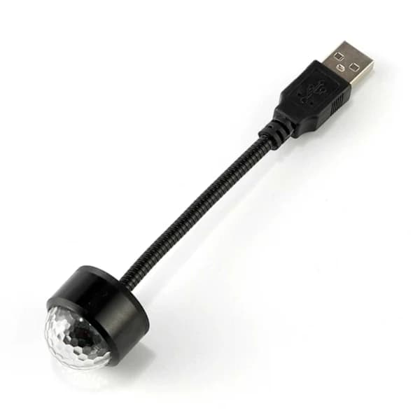 Mini USB LED Discopallo auton yövalo musta