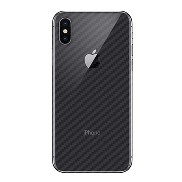 3-pakning iPhone XS Max Karbonfiber Vinyl Skin Wrap Bakside_qq