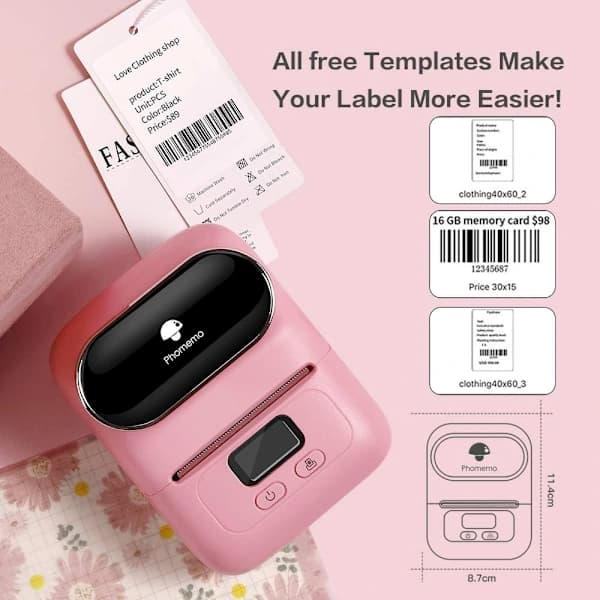 Etiketprinter Mini Stregkode Printer Etiketmaskine