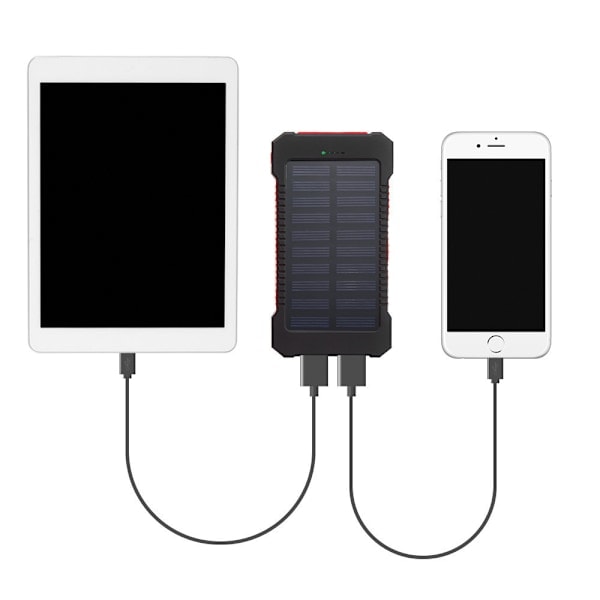 [QD] 20000mAh solcelleoplader - stor kapacitet, vandtæt udendørs LED gave mobil powerbank