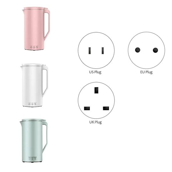 QU. Sojamjölksmaskin Mini Sojamjölksberedare Sojabönmjölk Elektrisk Juicer Blender Rispastaberedare Filterfri