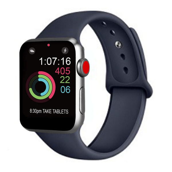 [QD] Sportband kompatibelt med klocka 38-40 mm, mjukt silikonarmband som ersätter originalet, kompatibelt med iWatch Series 5/4/3/2/1, S/M, M/L - midnattsblå
