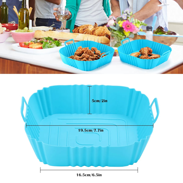 QU.Air Fryer Liner Rektangulär Silikon Airfryer Gratinform Återanvändbar Non-Stick Tvättbar Bakform Hem Kök Verktyg