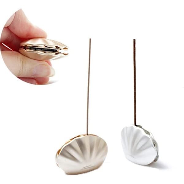 \"QD\" Incense Burner, Shell Shaped Incense Holder with Detachable Ash Catcher