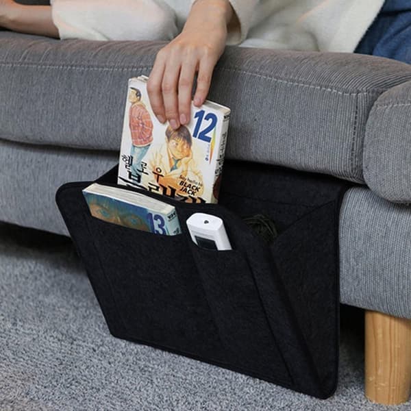 Opbevaringslomme til Seng og Sofa - Sort