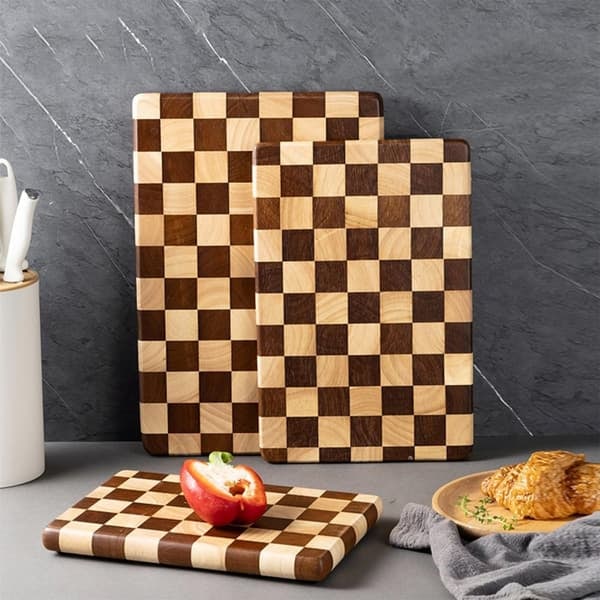 End grain-skjærebrett, 30 cm L x 20,1 cm, robust skjærebrett av akasie/gummi, for kjøkkenet_qq