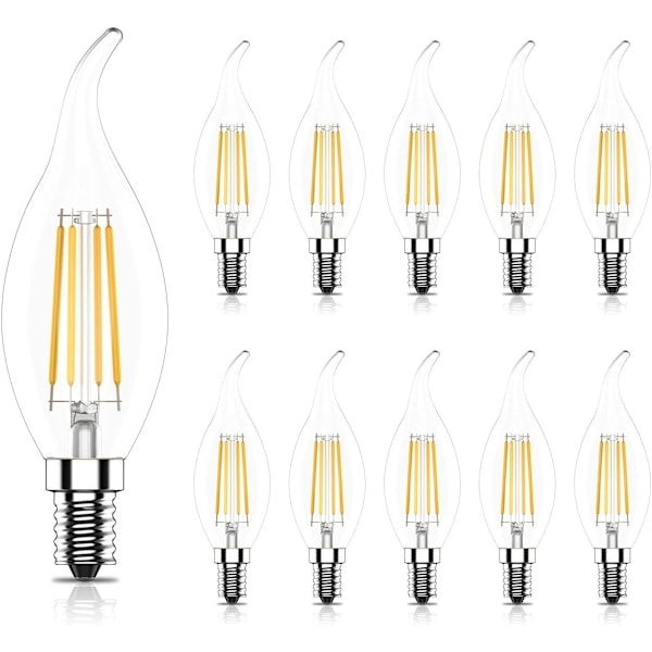 [QD] Tuoplyh 10-pak E14 LED-pære 4W, varm hvid 2700K kandelaber E14 SES-pære, ikke dæmpbar, 400LM, LED-pære