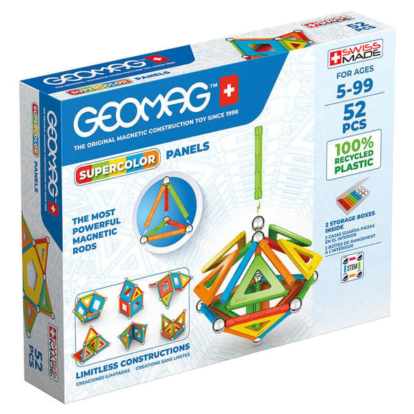 Magnetisk Supercolor Panel Genbrugsblokke 52 dele GEOMAG GEO-378_qq