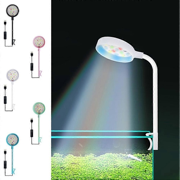 Akvarium LED Lampe Farverige Lys Farveskiftende Boble Lys LED Dykkerlys_ufo white