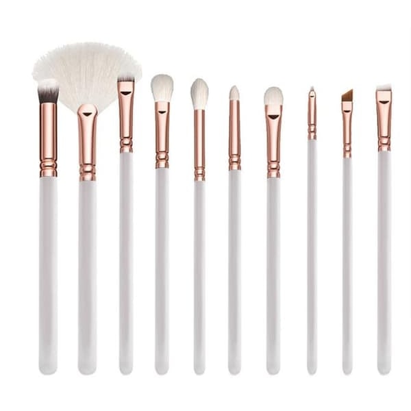 15 stk. Professionelle makeupbørster med praktisk taske - Hvid_qq
