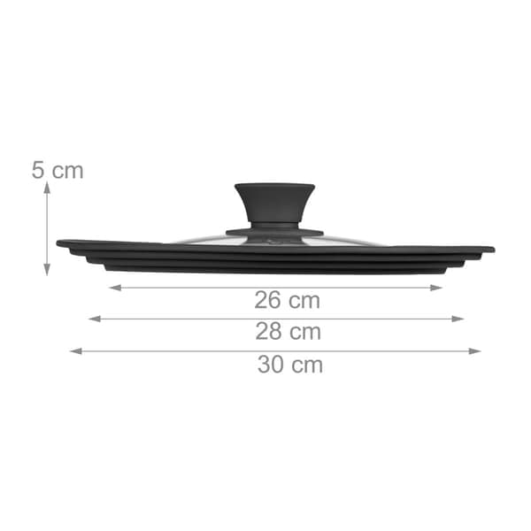 Kattilan kansi 26–30 cm silikonilla