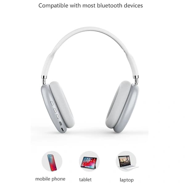 Bluetooth 5.0 Hovedtelefoner, Trådløse Hovedtelefoner, til Spillekonsol, Computer (Hvid)