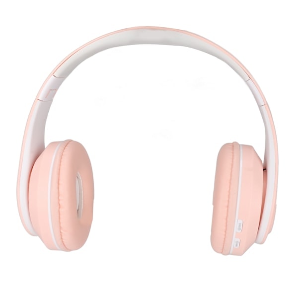 [QD] Bluetooth-headset med brusreducering, hopfällbara trådlösa hörlurar med färgglada lampor för telefon, dator, rosa