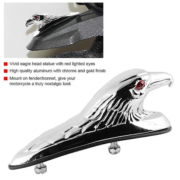 QD-Universel Motorcykel Forskærm Stænkskærm Dekoration Ornament Ørnehoved Statue NO.88146