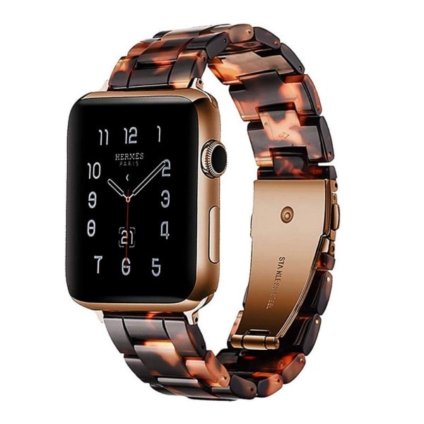 [QD] Kompatibel med Apple Watch-armbånd 38-40mm/42-44mm Serie 5/4/3/2/1, Smalt harpiksarmbånd -42-44mm-skilpaddeskall