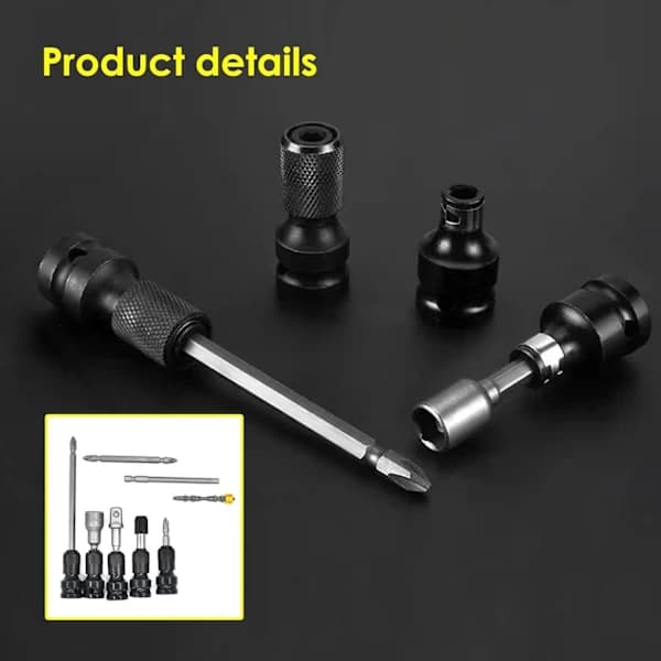 Impact Driver Bit Adapters - 1/2 to 1/4 \" Socket Adapter - Precision Accessories for Ratchets, Screwdrivers and More - Heavy Duty and Versatile