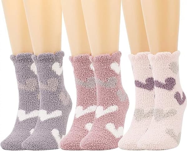 3 par fleece sokker for kvinner, vinterankelsokker, for jenter/damer