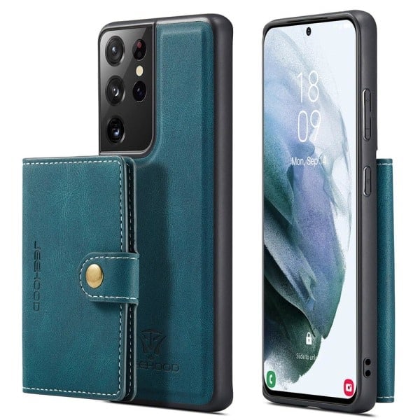 [QD]TG Cover med Kortholder - Samsung Galaxy S21 Ultra Grøn