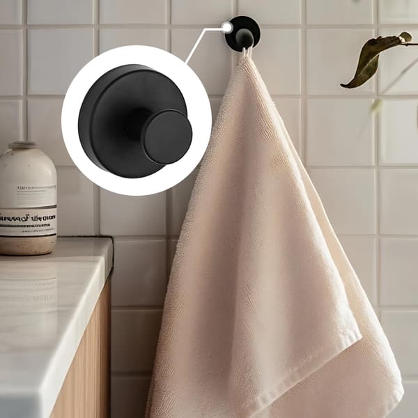 Seinäkoukut imukupilla, 4 kpl musta Black 296
