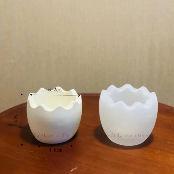 QU.3D Egg Stil Telysholder Silikonformer Lysestake Blomsterpotte Betongform Eggeskallbrett Gipsform DIY Sement Eggbrett