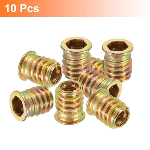 M6x20mm Gjenget Innsettingsmutter Sekskantfatning 10 stk