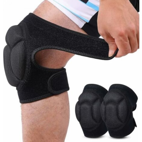 QU/2-delade skyddande knäskydd, förtjockade anti-kollisions knäskydd i svamp för trädgårdsarbete, arbete, jogging, mountainbike