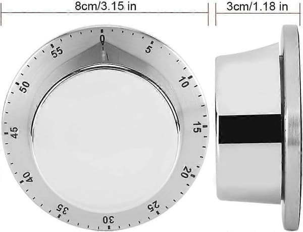 Professional Manual Timer, 60 Minute Mechanical Kitchen Timer With Magnetic Base, Countdown Cooking Baking Time Tool, Loud Alarm Sound