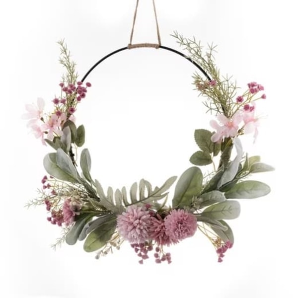 Dekorativ krans, konstgjorda orkidéblommor, vårdörrkrans, trädgårdsdekoration_qq