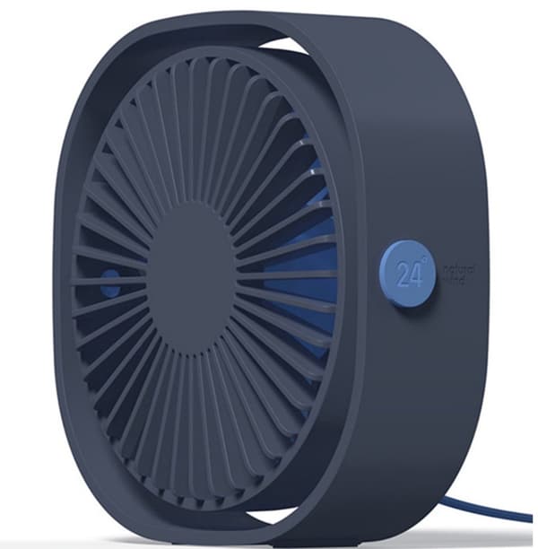 Mini Bordventilator, Genopladelig, Håndholdt, Standerventilator, Bærbar, til Kontor/Hjem/Udendørs, Blå