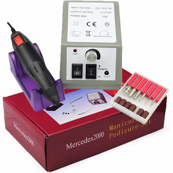QU) Elektrisk Nagelborr Set Professionell Manikyr Pennformare Pedikyrfil Nagelset