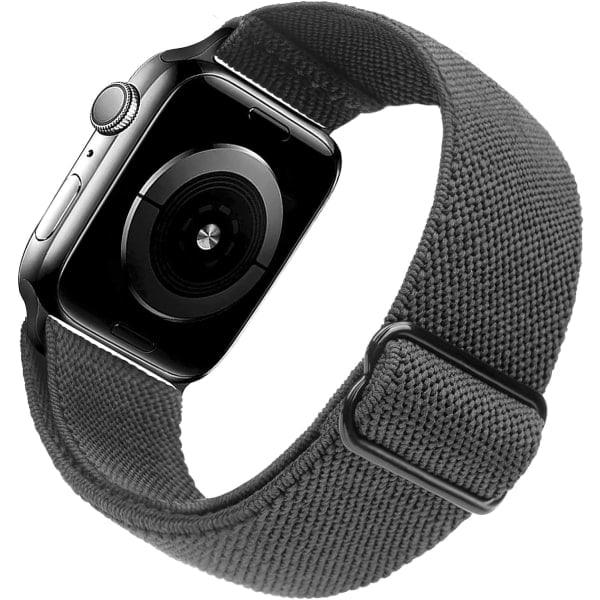 [QD] Stretchigt klockarmband Kompatibelt med Apple Watch Band 41mm 40mm 38mm Bekvämt Justerbart Sportband för Kvinnor Män - DimGray