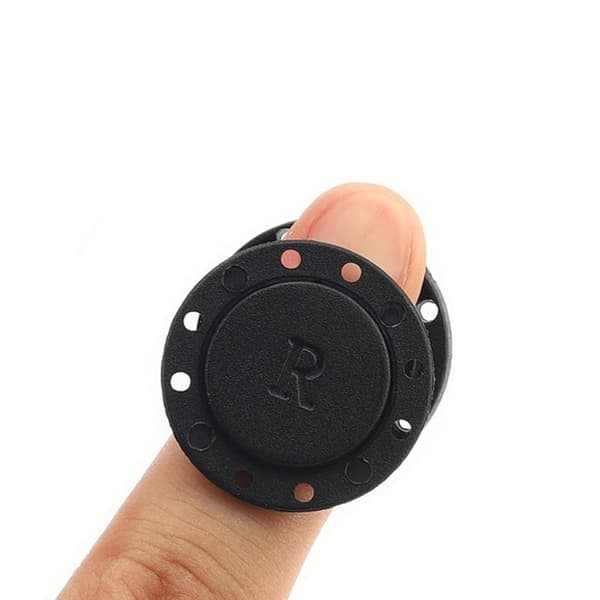 /QD/Magnetisk Knapp - Svart - 22 mm
