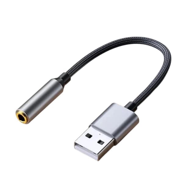 USB - 3,5 mm (naaras) äänisovitin, harmaa