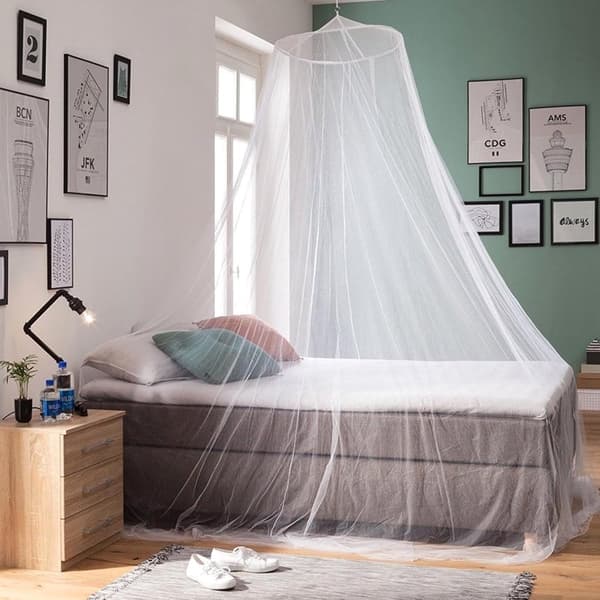 Myggnät Sänghimmel Extra Stor Finmaskig Polyester för Dubbelsängar Sovrum Barnrum Resa Vit