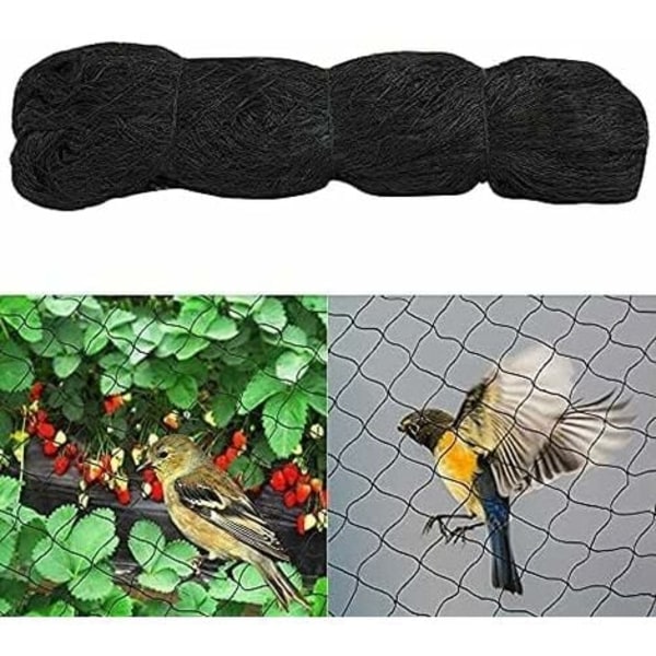 #QD#Fuglenet, 4m x 10m fuglenet, fuglebeskyttelsesnet, frugttræsnet, sort fuglenet Beskyt frugttræer og grøntsager mod skader