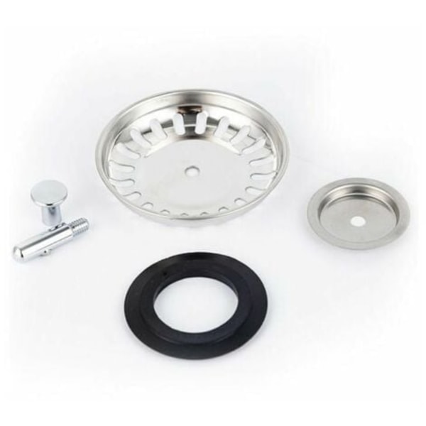 QU/80mm Diskho Sil Korg - Universal Rostfri Sil, Pop-Up Korgpropp, Diskmaskinsäker, Ingen Tilstoppning eller