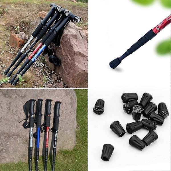QU/Nya Gummispidser til Vandrestave Nordisk Vandringspoler Gummibuffer Udskiftningsfødder Gummispidser