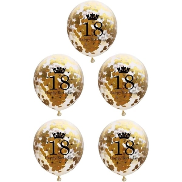 [QD] Sifferballonger 18 Guld - 18-årsdag Dekorationer Ballonger 12 Tum, Ballonger Siffra 18 Ballonger Guld Ballonger Födelsedagsfest Dekorationer
