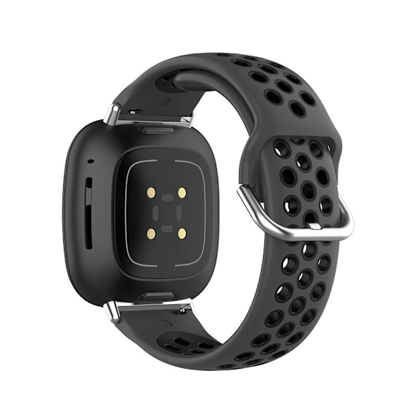 Silikone Træningsarmbånd Armbånd Versa 3/Fitbit Sense - Sort Black