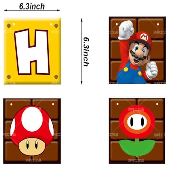 Super Mario Barnebursdag Ballongbue Gratulerer med dagen
