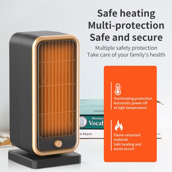 Elvarmer 500W – PTC Keramisk Varmeblæser med Tipbeskyttelse, Perfekt til Soveværelse