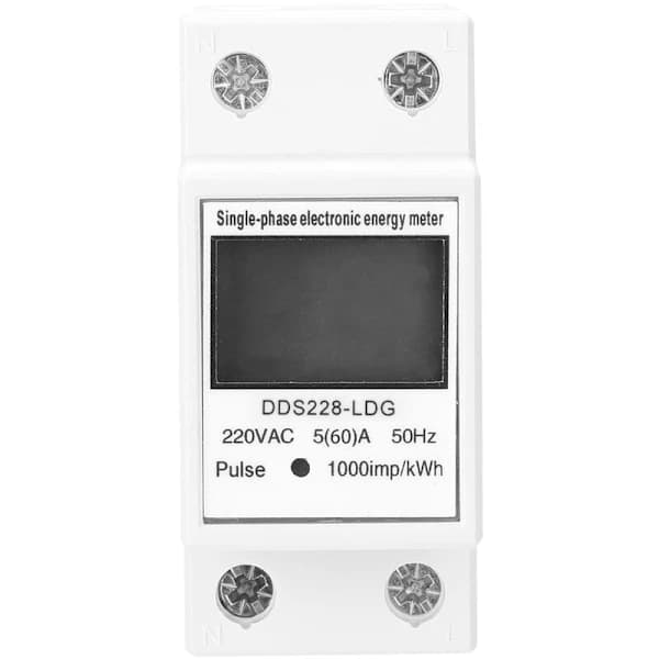 LCD-baggrundsbelyst display 5-80A 2P enfaset multifunktionel energimåler egnet til vaskerum