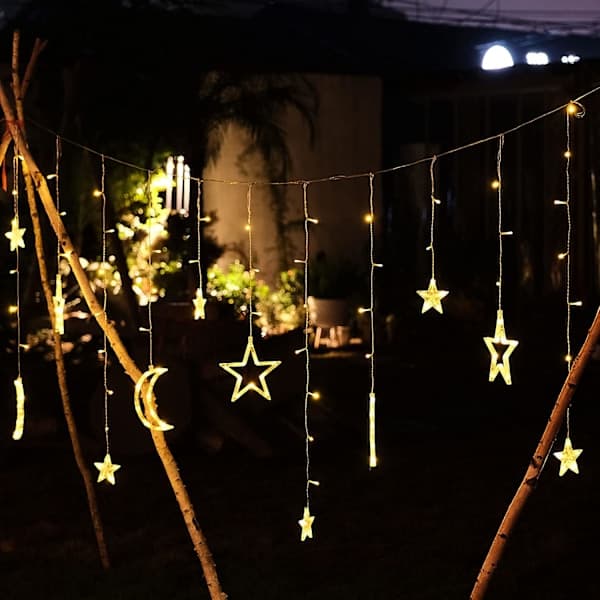 QU)Star Lights Utendørs 138LED Drevne Gardiner Lys Vinduslys
