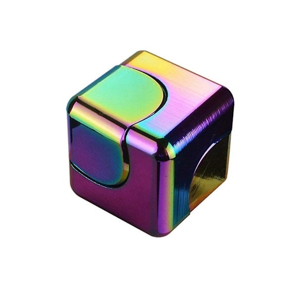\"QD\" Square Spinning Top Dice Cube Stress Relief Anti-Anxiety Fingertip Toys Hand Fidgets Spinner Early Learning Toy Gift