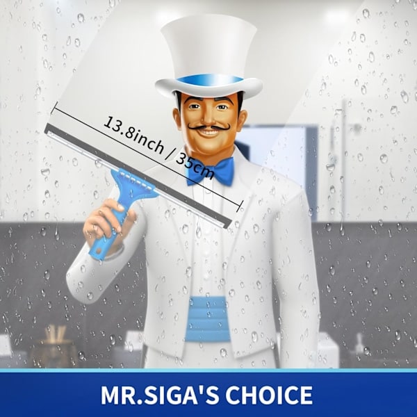 [QD] Professional Window Cleaning Set - Squeegee and Microfiber Window Scrubber, 35 cm