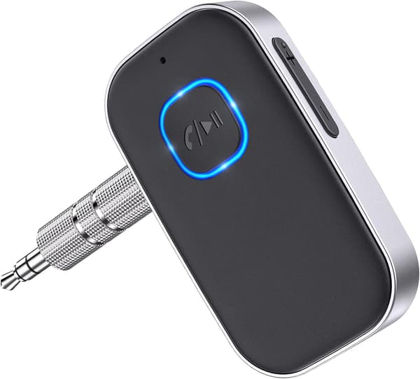 Bluetooth-mottaker for bil, støyreduserende Bluetooth AUX-adapter, Bluetooth-musikk mottaker for hjemmestereo/kablede hodetelefoner/håndfri