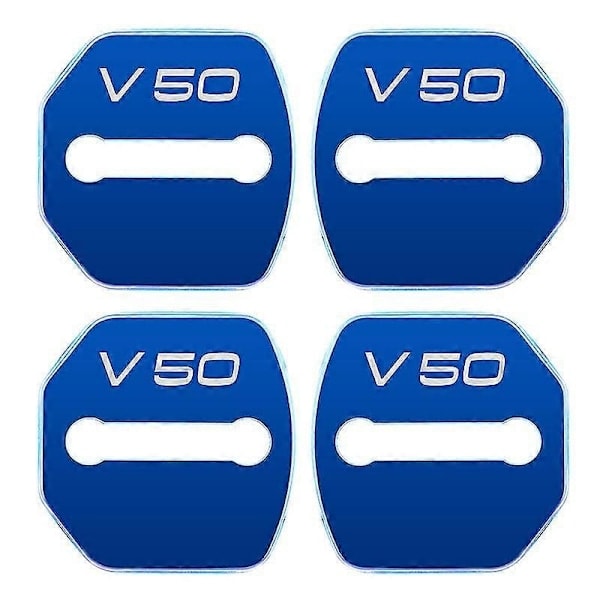 QD-Bilmodell dörrlåsskydd i rostfritt stål, passande för Volvo V50 biltillbehör - Perfekt blå