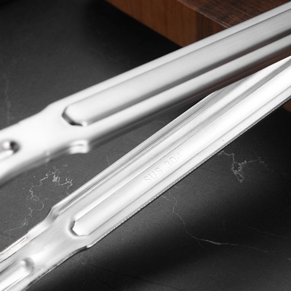 Kjøkkentang for matlaging, med varmebestandige, non-stick silikontopper, kjøkkentang i stål med lås for matlaging, 9'' (rød)